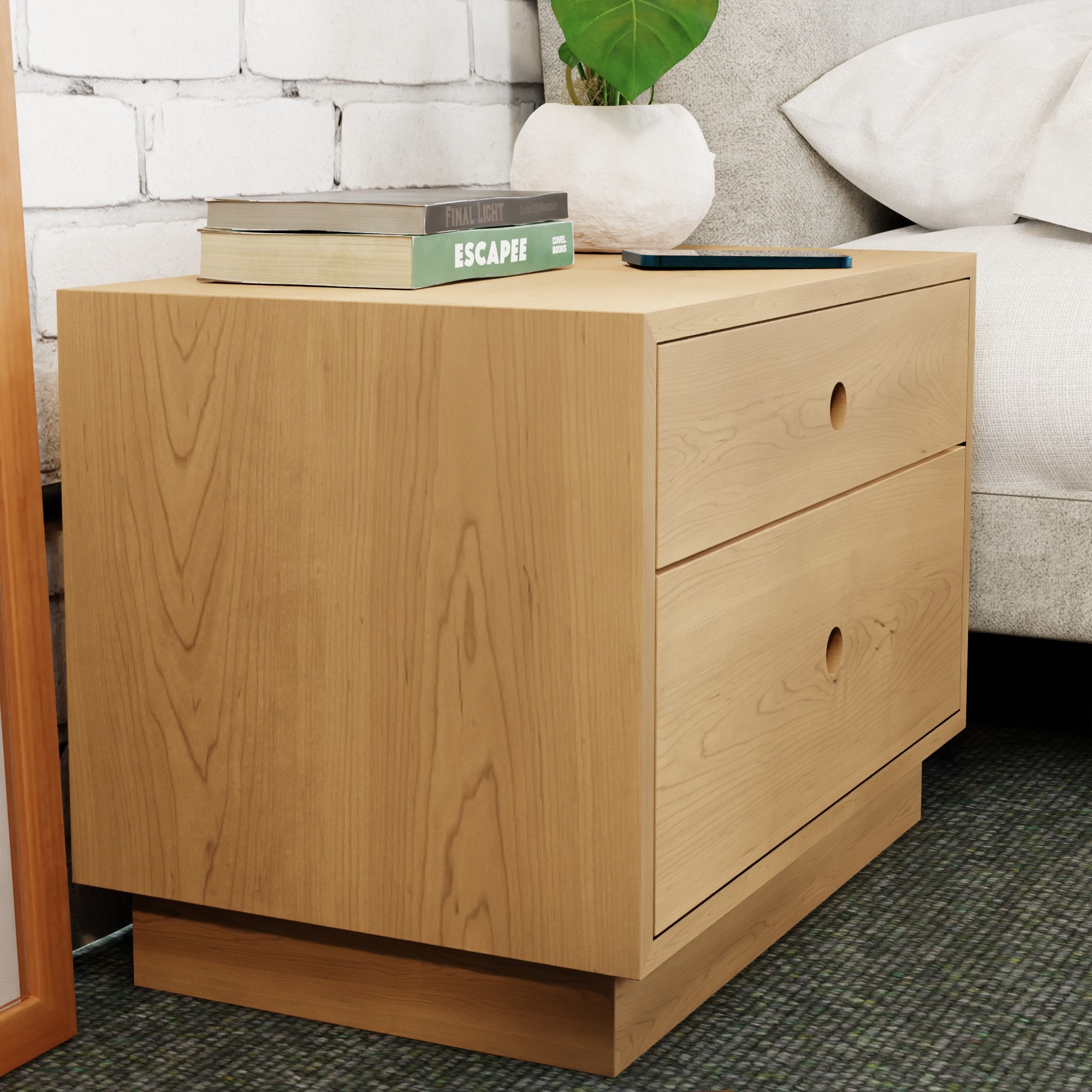Natural on sale maple nightstand