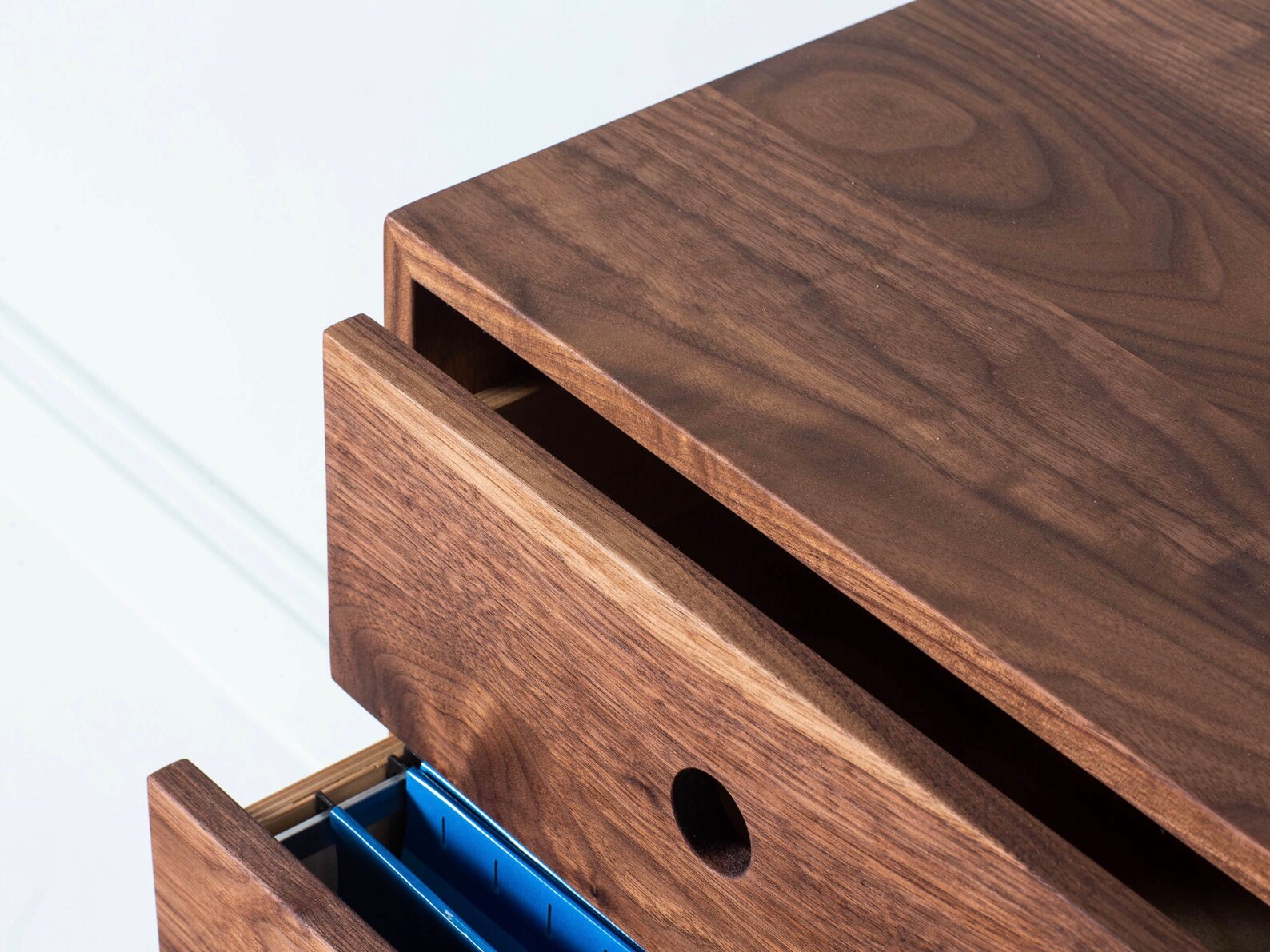 Floating File With Desk Drawer Built in Solid Walnut Etsy