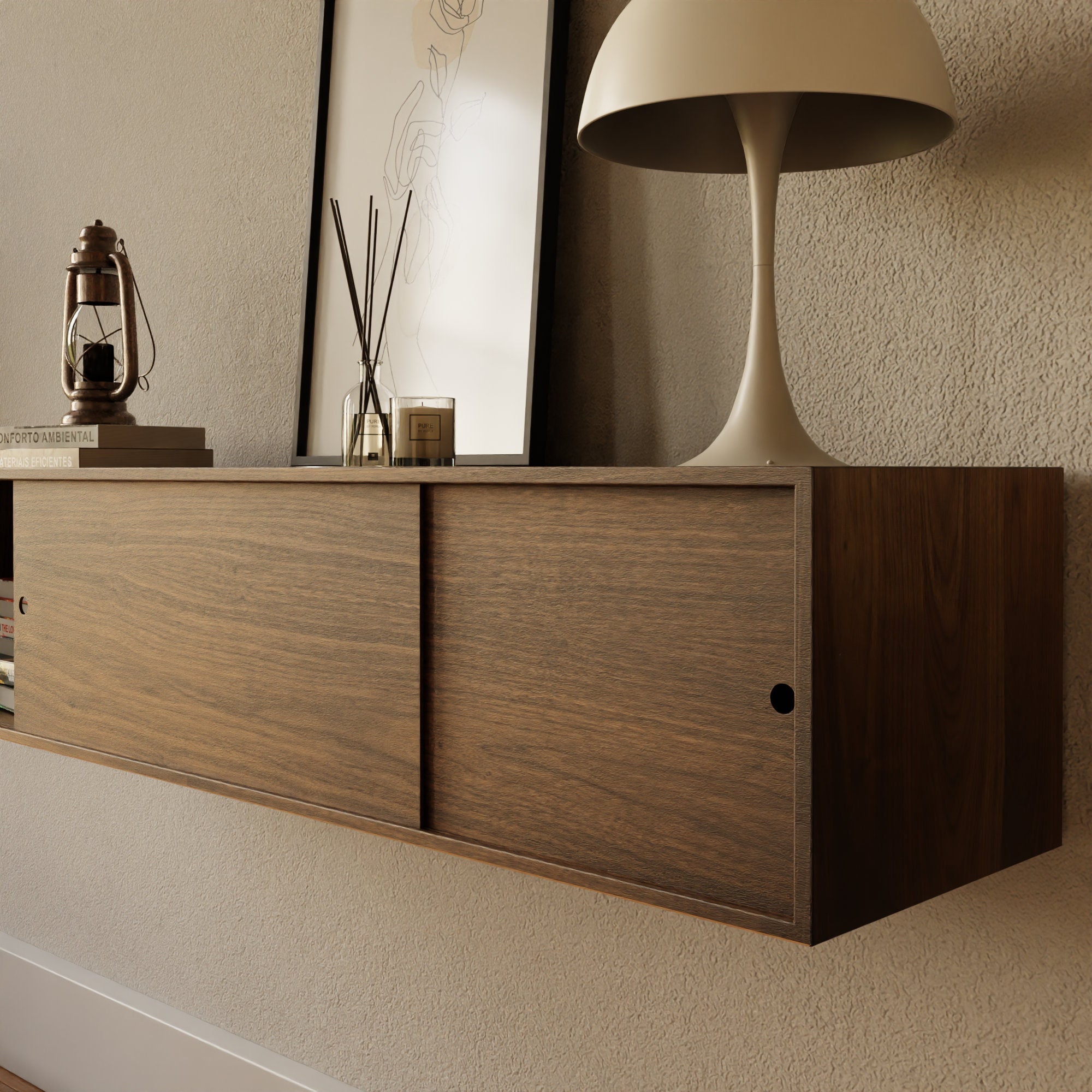 Walnut Cupboard with Shelf and Sliding Doors – Krovel Furniture Co.