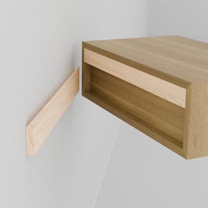 Oak Entryway Organizer with Magnet Key Hooks image 2
