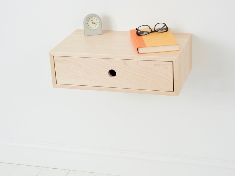 Floating Nightstand With Drawer / Mid Century Modern Bedside Etsy Canada