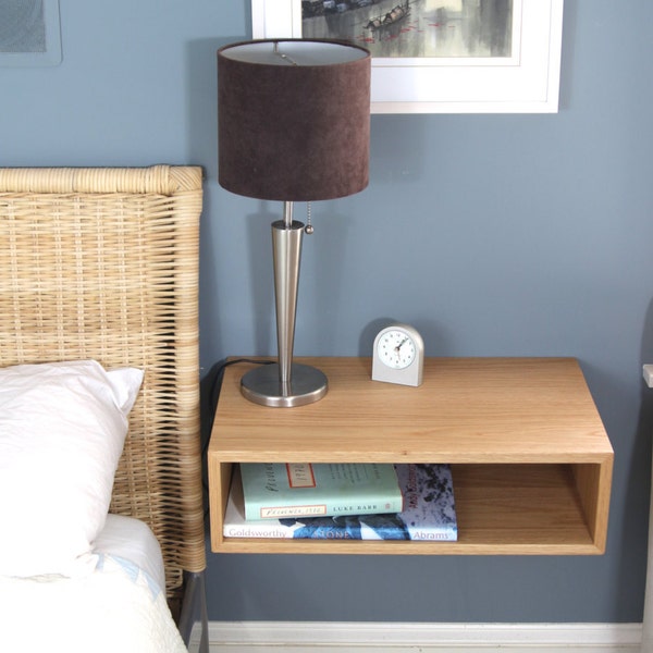 Solid White Oak Floating Nightstand