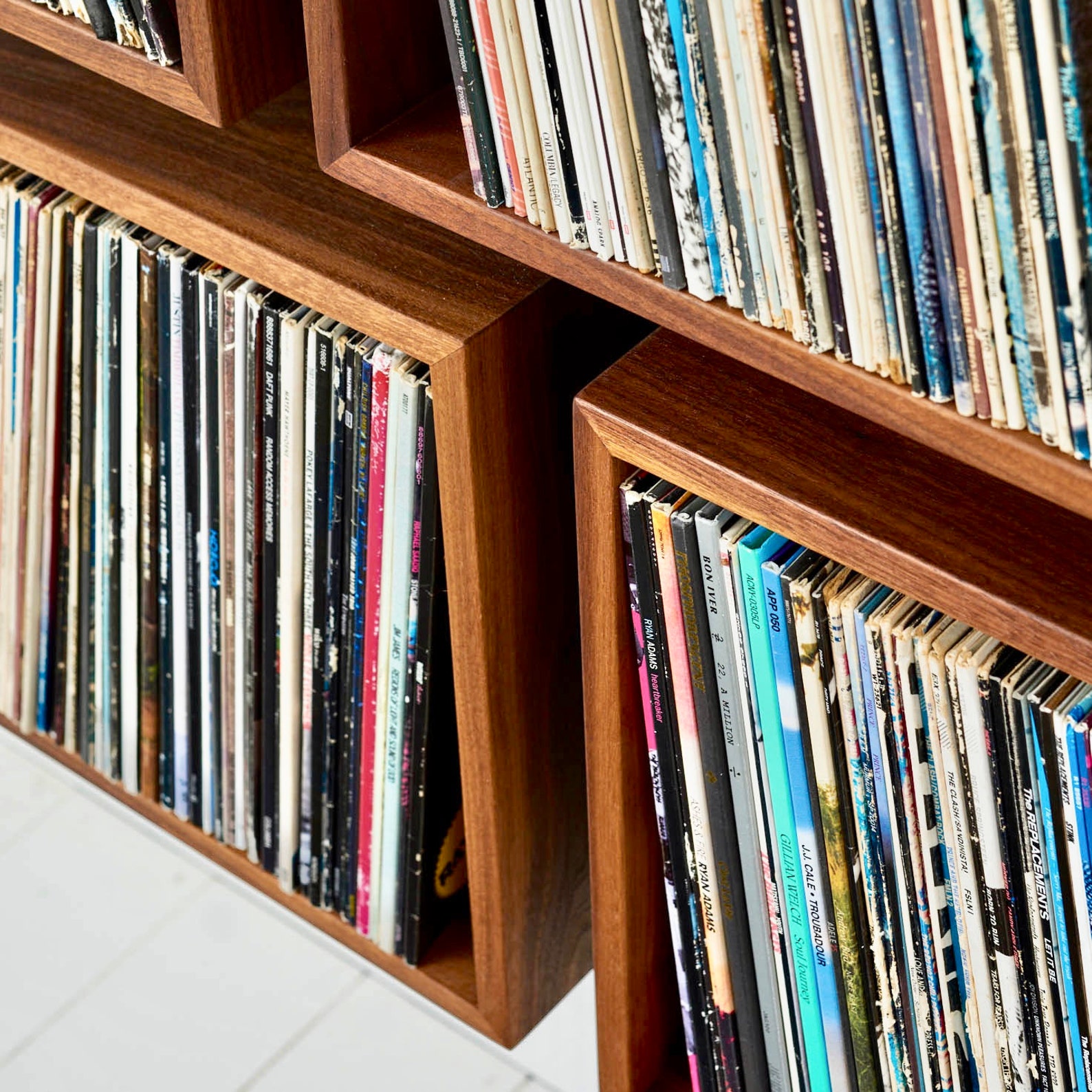 Floating Vinyl Record Storage Shelves in Solid Walnut Etsy
