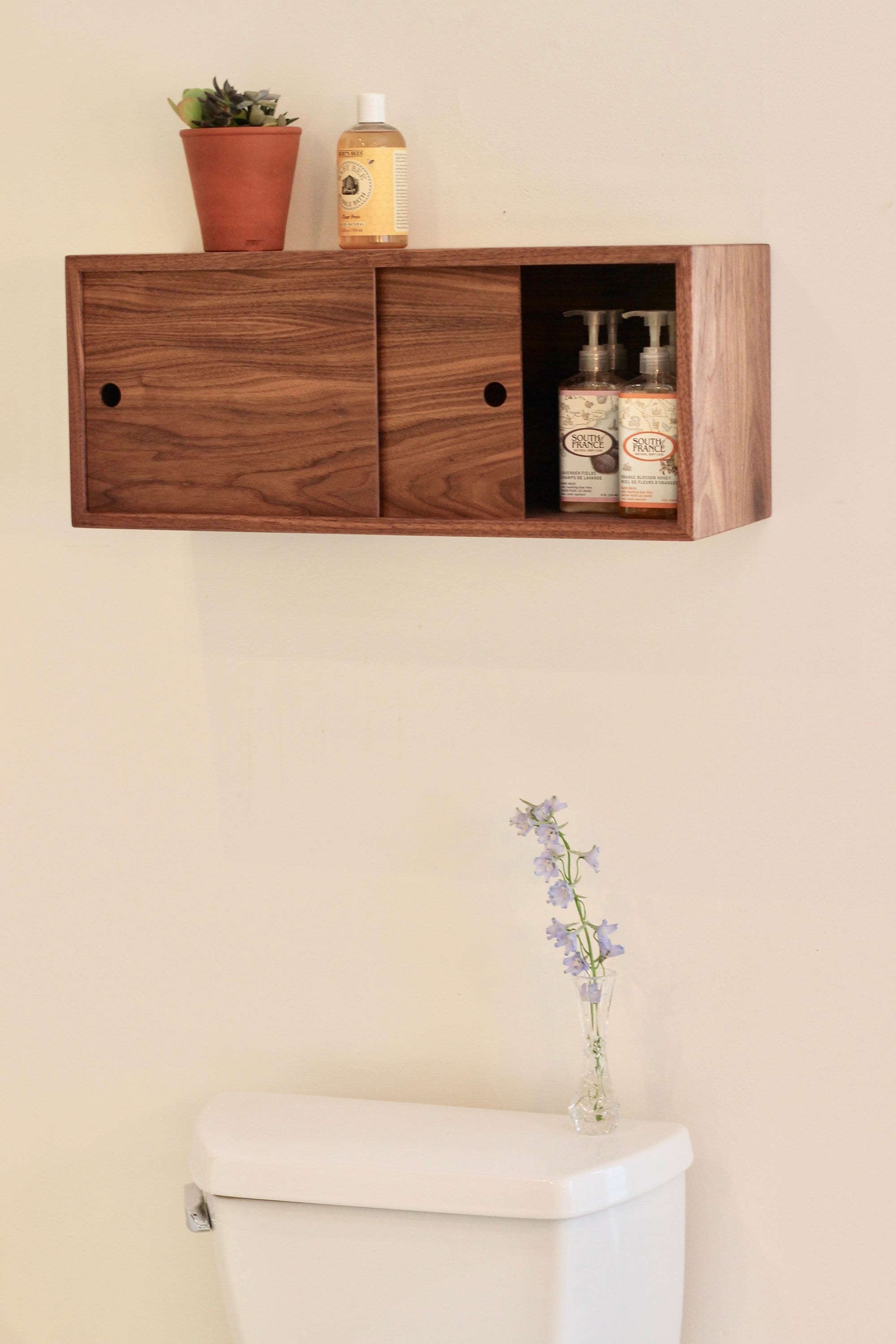 Mid Century Modern Small Floating Wall Cabinet, Bathroom Floating