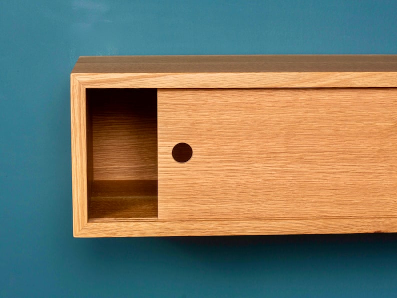 Floating Media Console TV Stand With Sliding Doors in Solid Etsy