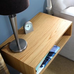 Solid White Oak Floating Nightstand image 3