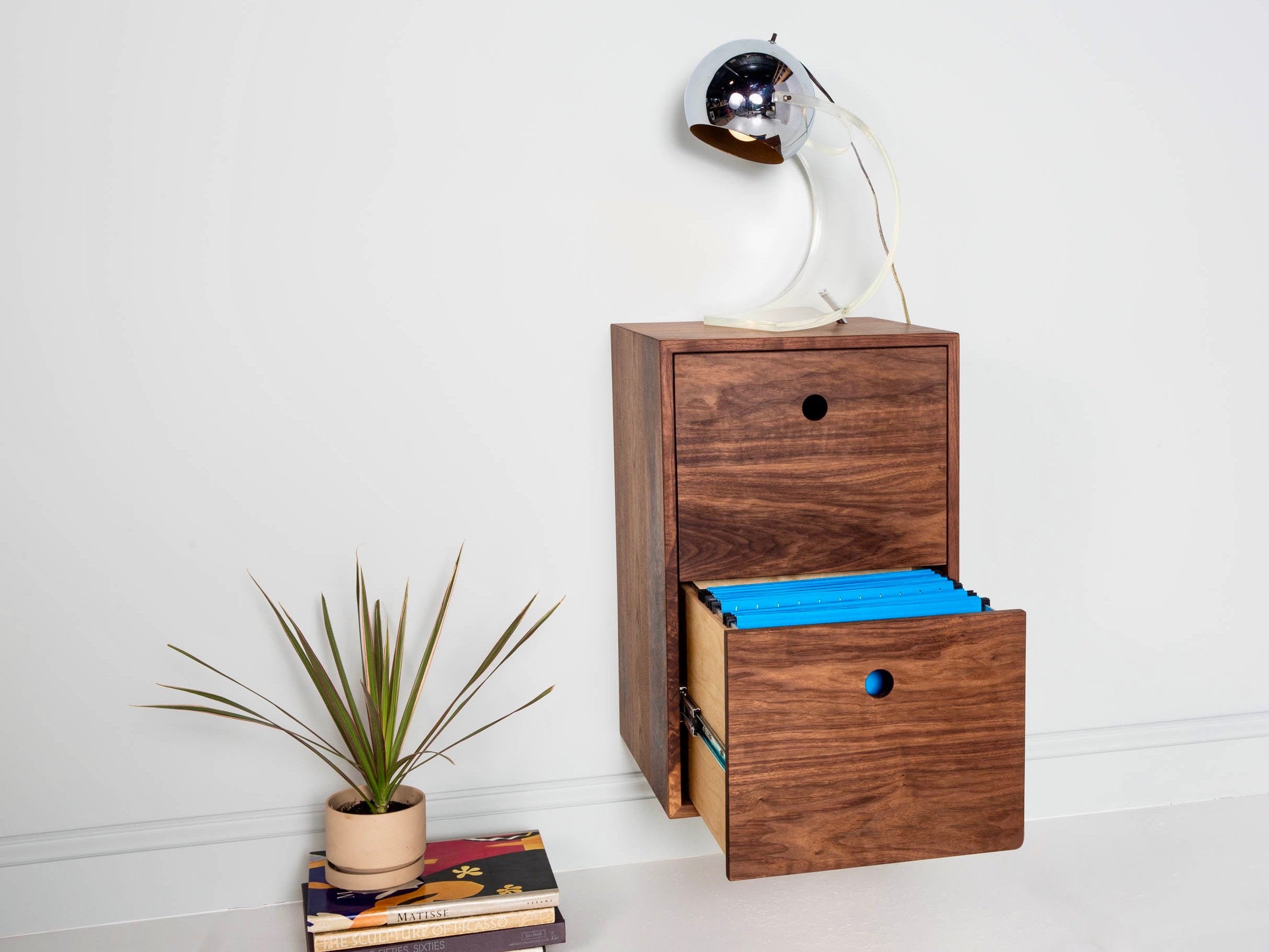 Floating Double File Built in Solid Walnut Etsy