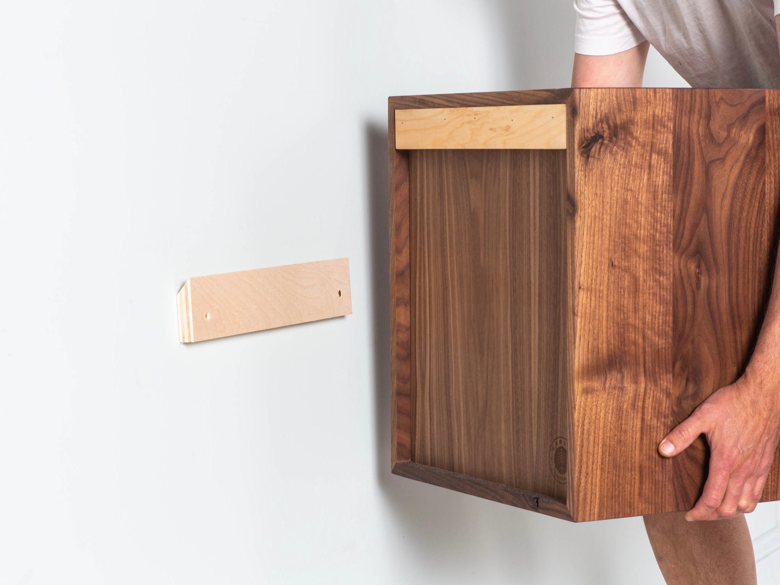 Floating File with Desk Drawer Built in Solid Walnut Etsy