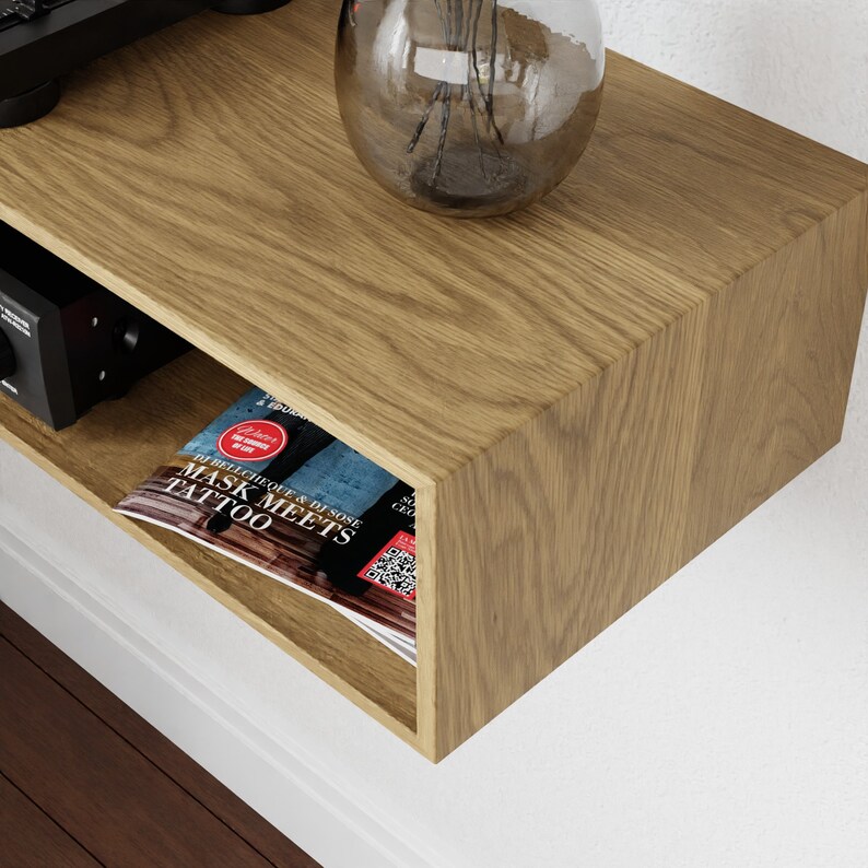 White Oak Stereo Console Table, Mid-Century Style image 3