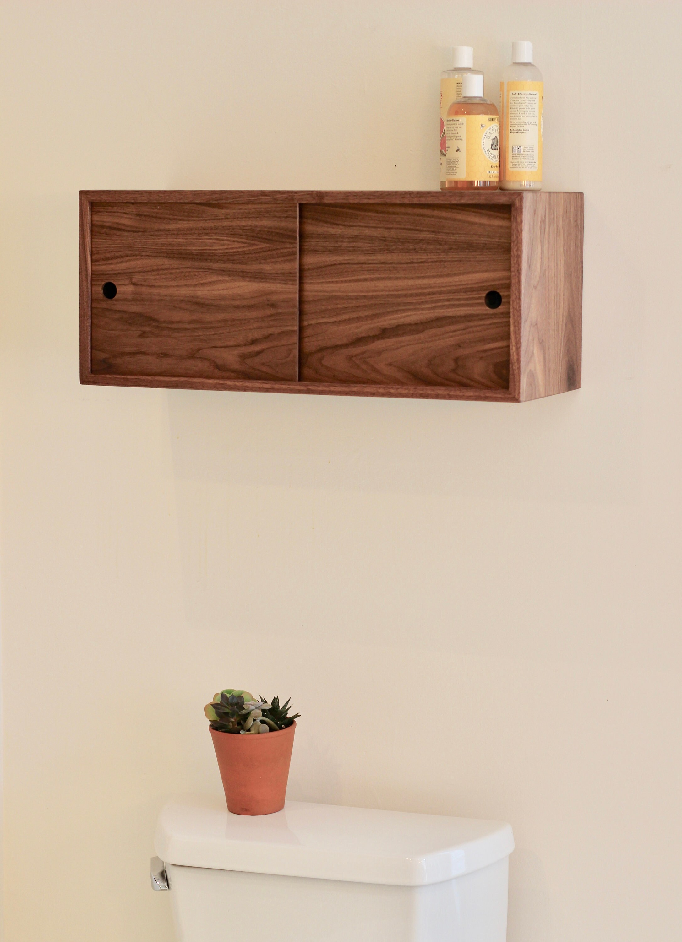 Floating Bathroom Storage With Sliding Doors Vanity Etsy Canada