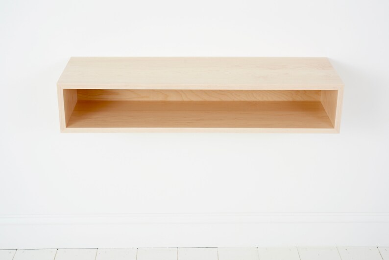 Floating Entryway Console Table Built in Solid Hard Maple Etsy