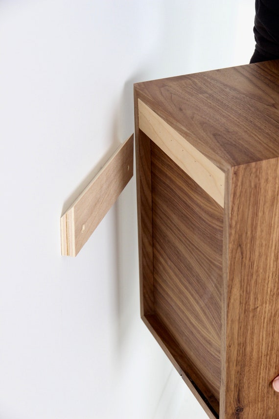 Floating Vinyl Record Storage Shelves in Solid Walnut - Etsy