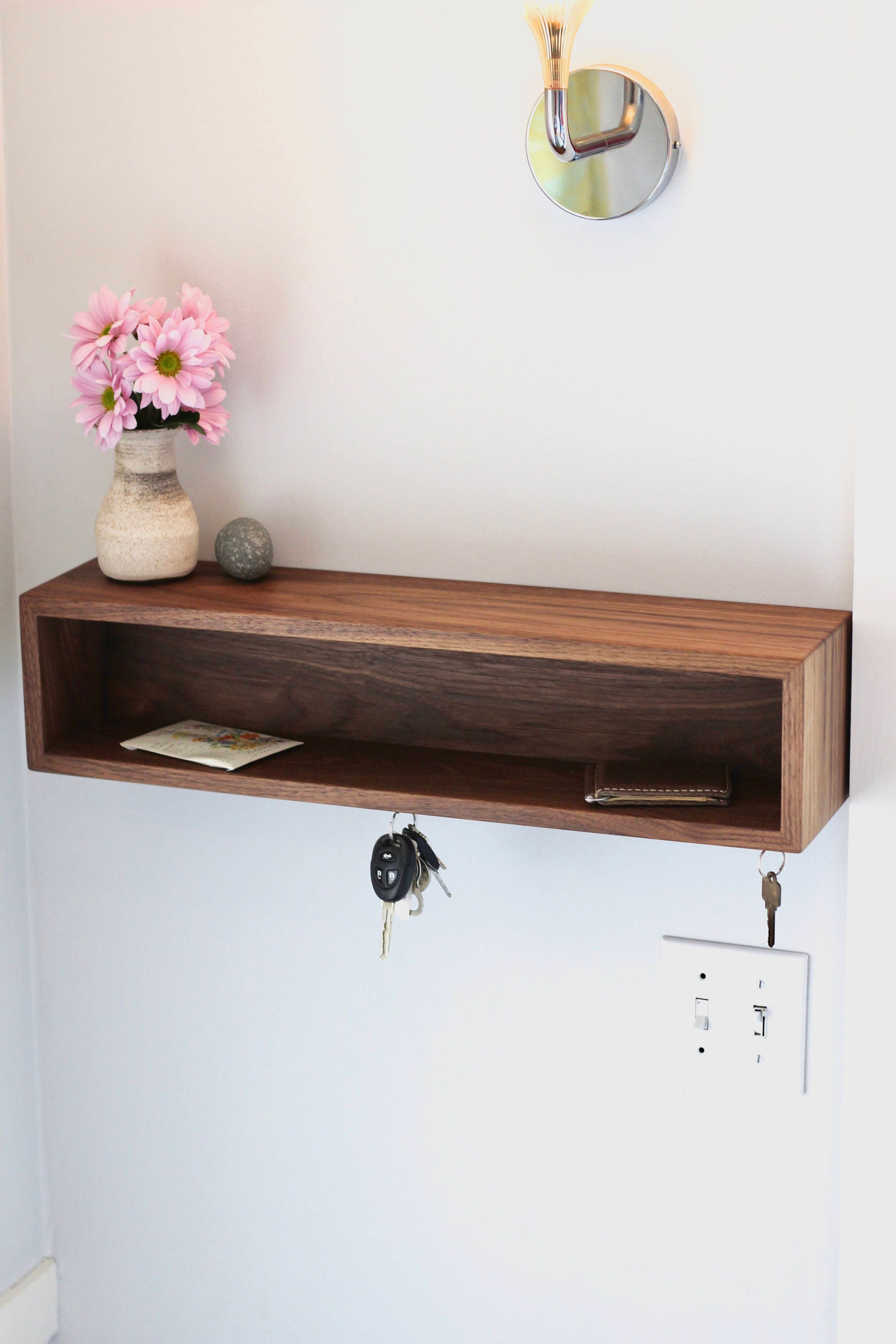 Solid Walnut Floating Bookshelf – Krovel Furniture Co.