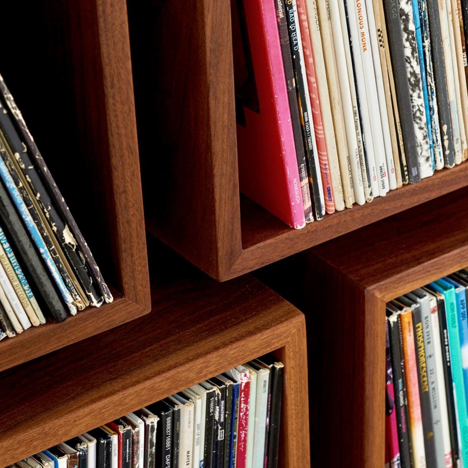 Floating Vinyl Record Storage Shelves in Solid Walnut Etsy