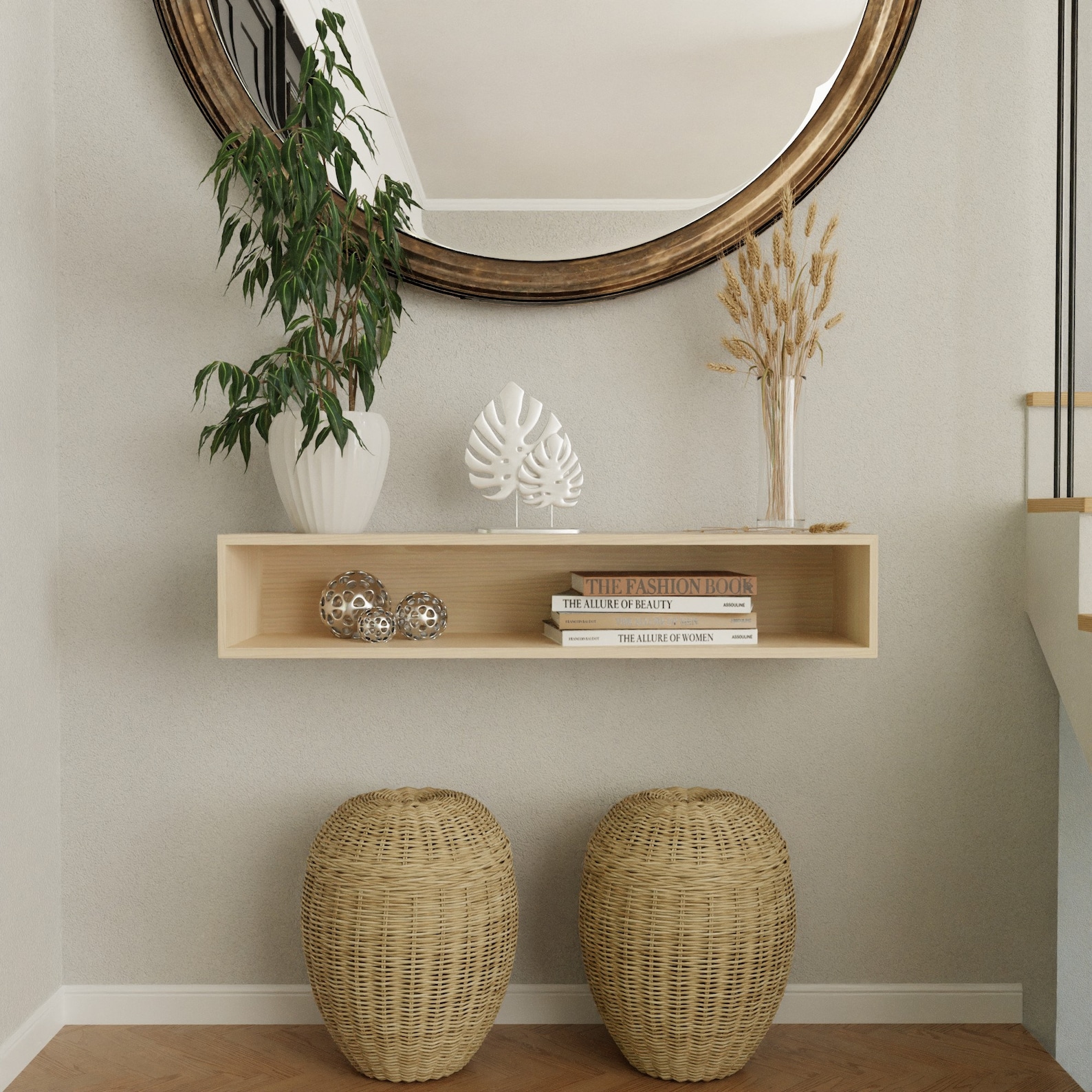 Floating Entry Way Console Floating Entryway Console Table Built in Solid Hard Maple - Etsy