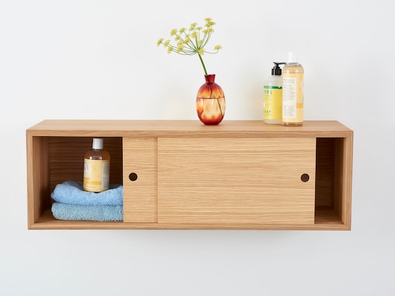 Floating Kitchen Storage Cabinet With Sliding Doors Handmade Floating Kitchen Storage Cabinet With, How To Make A Floating Cabinet