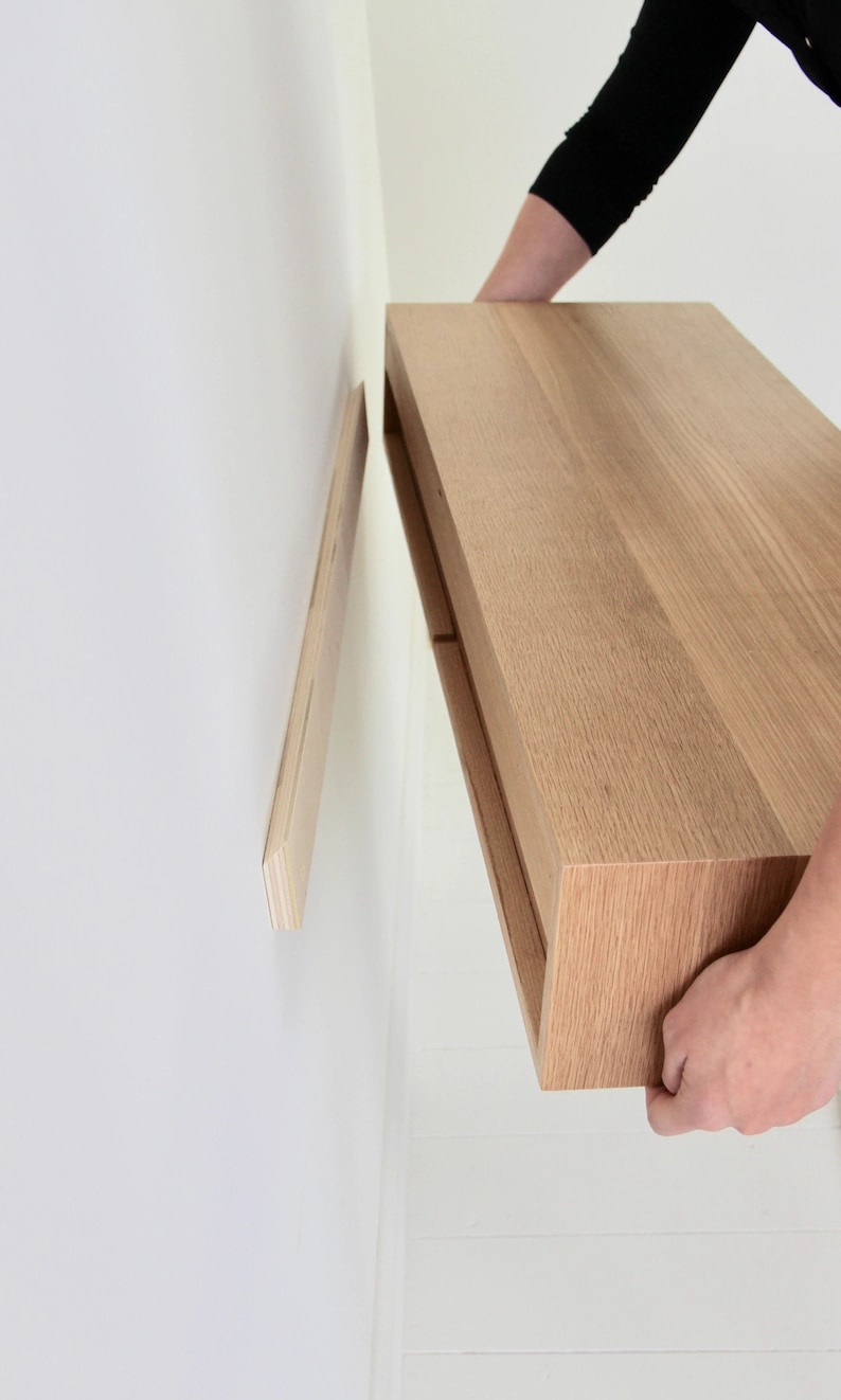 White Oak Stereo Console Table, Mid-Century Style image 2