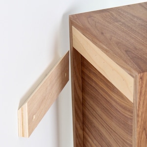 Floating Bookshelf Storage Cabinet Handmade in Solid Hardwood image 4