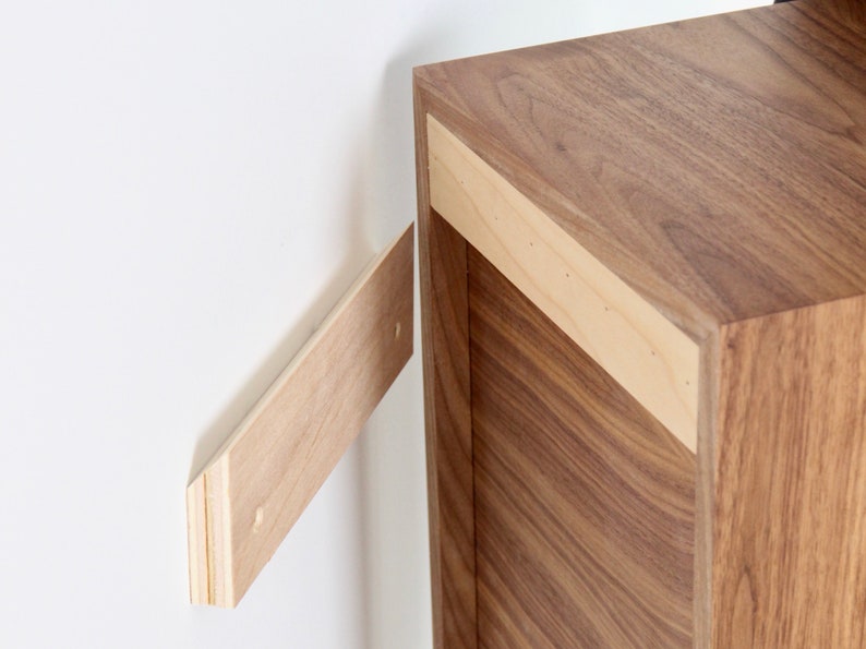 Floating Bookshelf Storage Handmade in Solid Hardwood Etsy