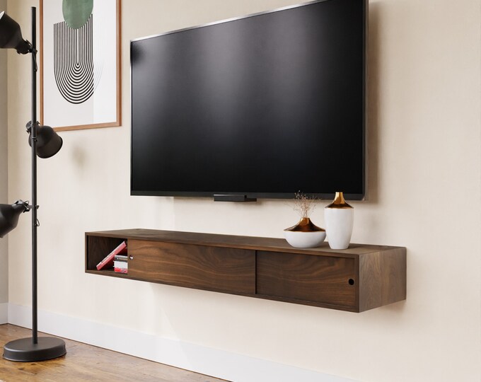 Floating Media Console Etsy