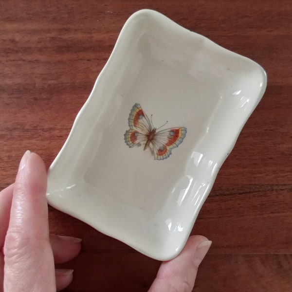 Vintage Butterfly Trinket Dish, Jewelry Holder, Soap Dish