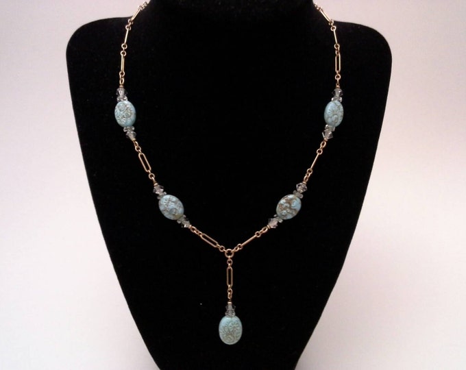 Simmons Necklace R.F. Simmons Jewelry Turquoise Glass Beads - Etsy