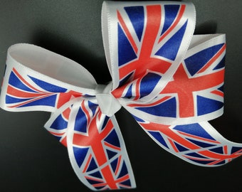 UK Union Jack Flag Sequinned Sequin Bow Tie British English Costume Accessory