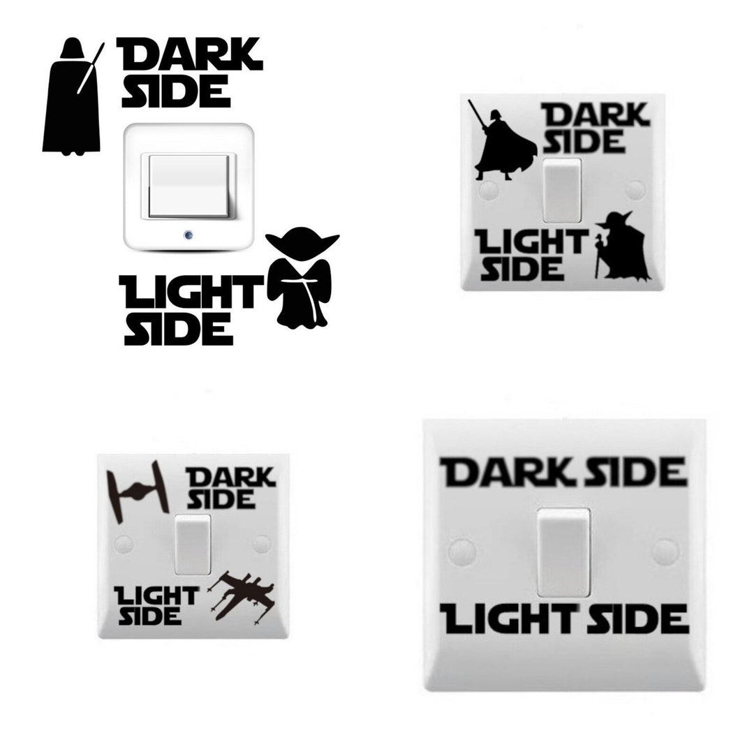 Light Side/dark Side Light Switch Novelty Decal Wall Sticker Various