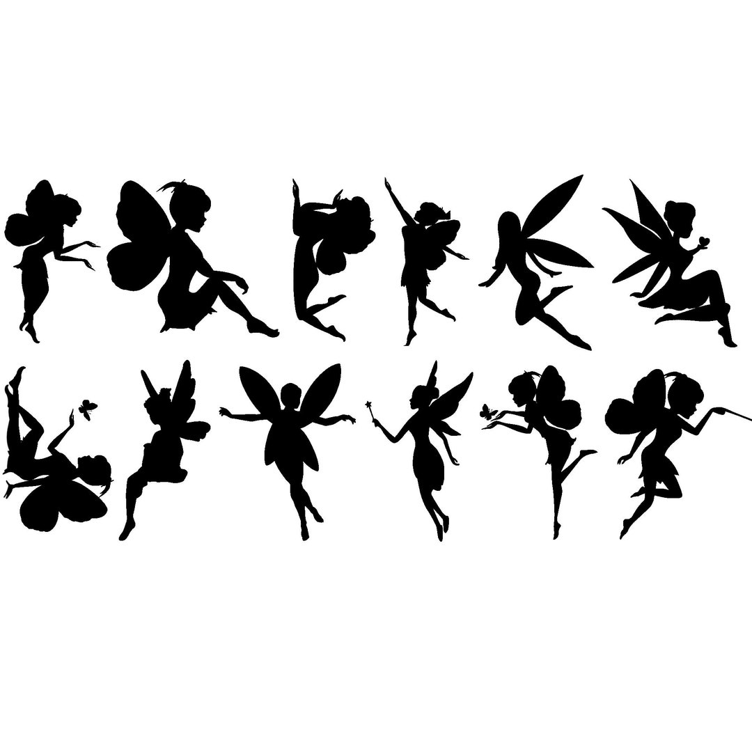 Pack of 12 Fairy Silhouette Stickers Gifts for Girls Use on Laptops ...