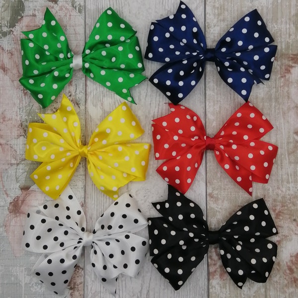 Accessoire Polka Dot Hair Bow - Différentes couleurs - France Handmade - Accessoire pour cheveux pour filles