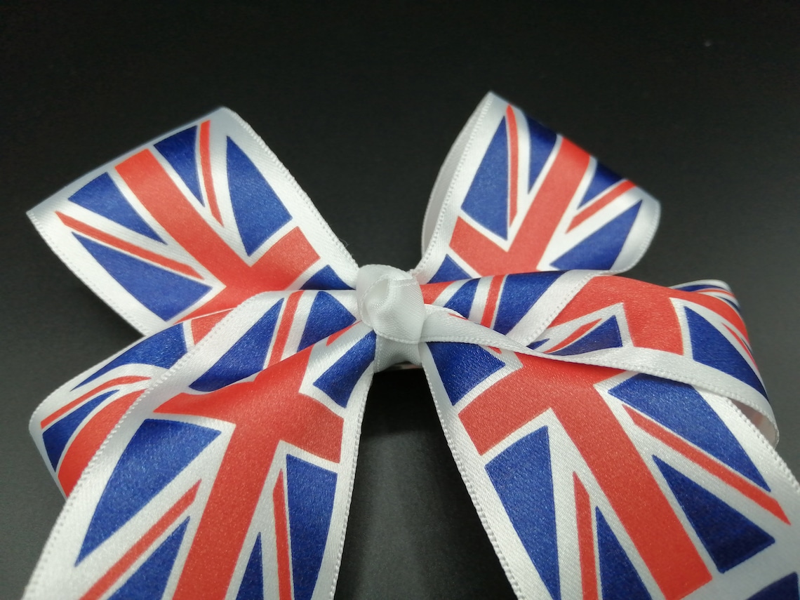 Handmade Union Jack Flag Inspired Hair Bow Accessory British Etsy