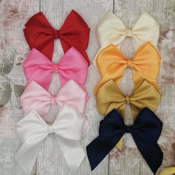 Hand-Made Large Hair Bow Accessory - You Pick The Colour Pink Navy Blue Red white Yellow Black Gold Ivory Green Purple