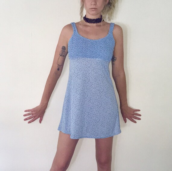 Light Blue Baby Doll Dress- 90s vintage