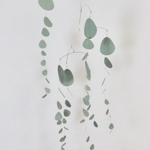 Eucalyptus Pale Green Kinetic Mobile — Minimal Hanging Decor for Calm Spaces