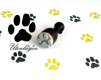 Stamp paw, tiny stamp Ø 12 mm, paw of a dog, cat, rubber stamp
