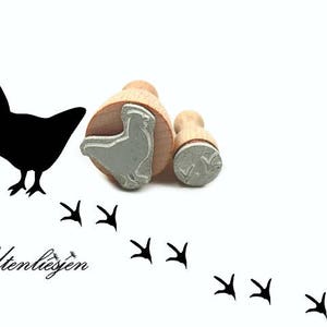 Stamp chicken and track, 22 mm + 12 mm