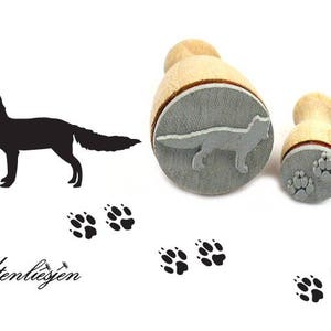 Stamp fox and track, 22 mm + 12 mm