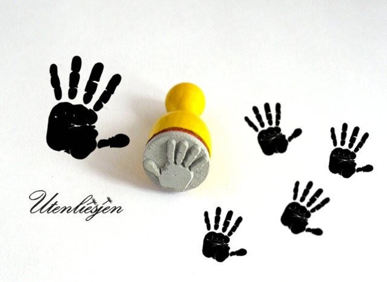 Stamp Mini Hand Finger Baby Rubber Stamp Ø 12 Mm Etsy