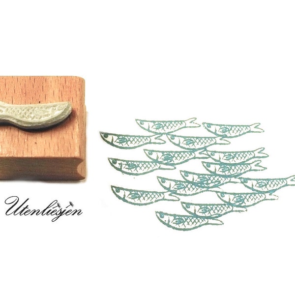 Fish Rubber Stamp Etsy
