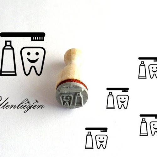 Stamp Mini Tooth Toothbrush Toothpaste Tooth Care Dentist Etsy