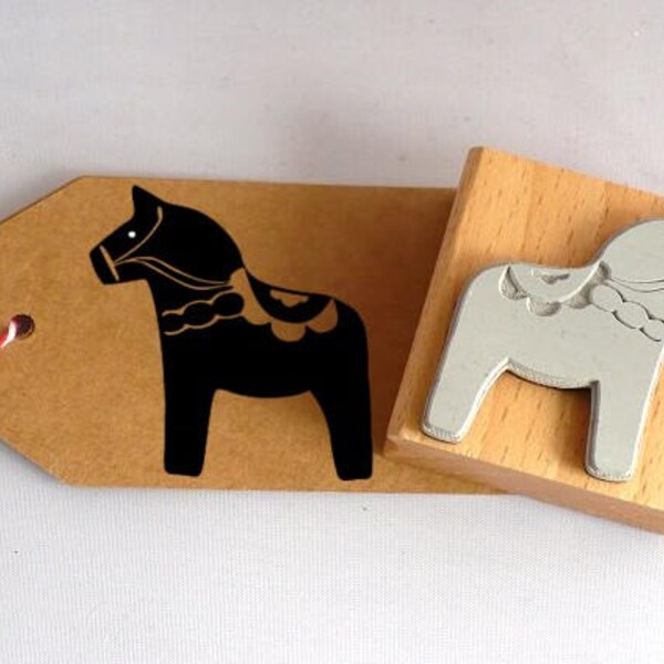 Stamp dala horse scandinavian 4 cm stamp christmas