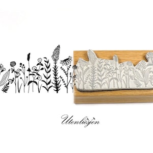 Rubber stamp wildflower meadow, Stamp wildflower, gift Mother's Day