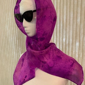 PURPLE PASSION  hand painted silk scarf