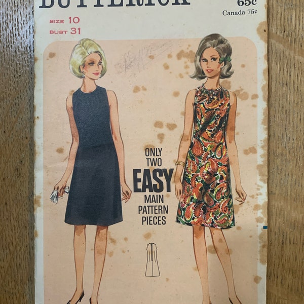 Vintage 1960's Butterick Pattern 4265 - size 10