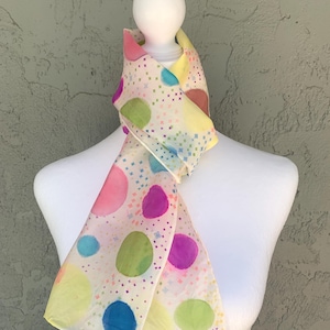 CONFETTI- hand painted 100% silk scarf