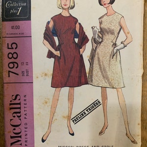 Vintage 1965 McCall's Pattern 7985 - size 12 pattern