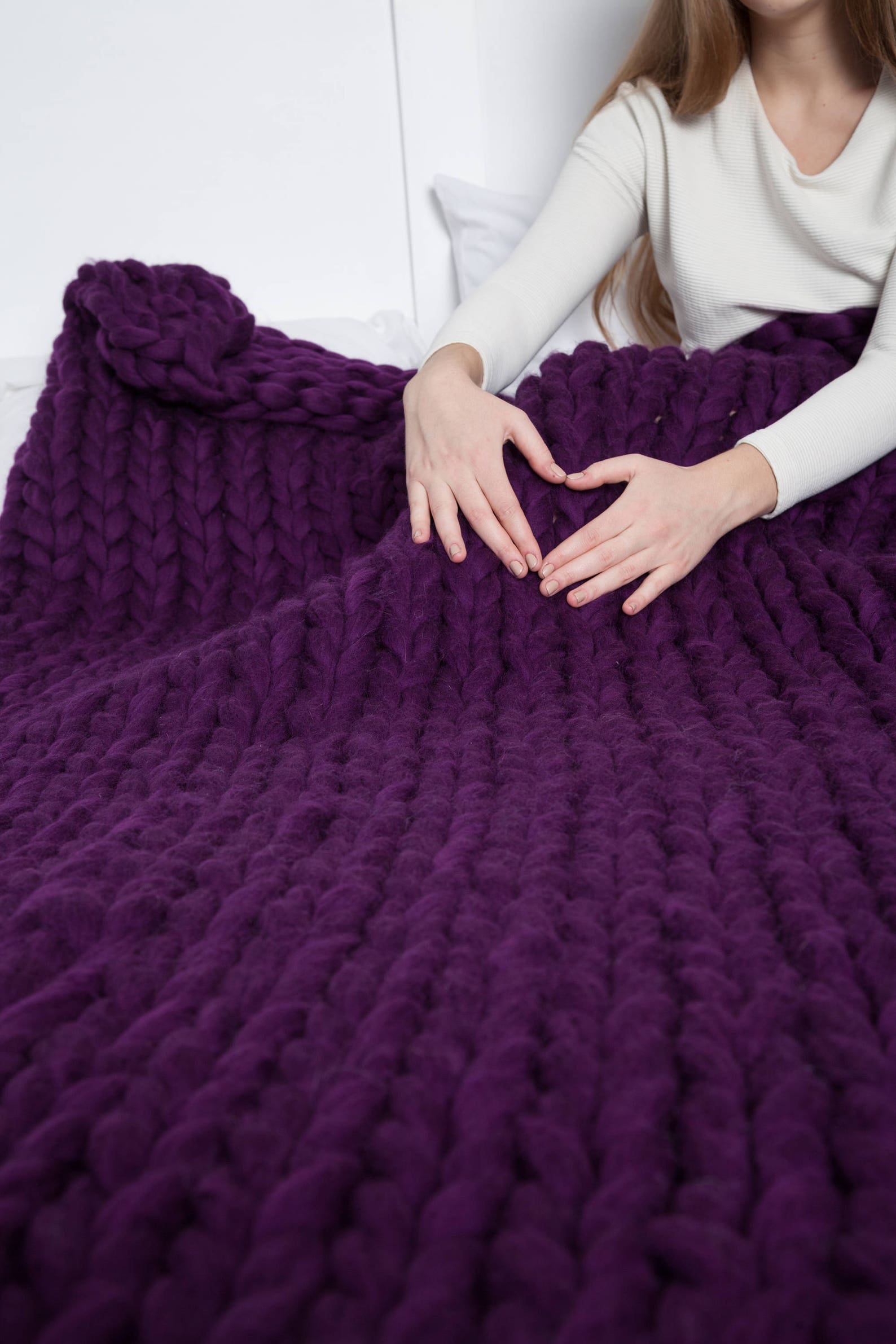 Giant Wool Blanket Giant Knit Blanket Chunky Blanket Chunky Etsy