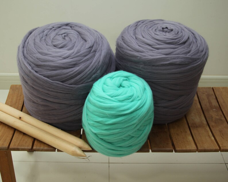 Super chunky Knitting wool yarn. Chunky Merino Wool Yarn. Merino Super Bulky Yarn Yarn. Extreme Knitting. Huge yarn. Crochet. Weaving. Knit image 8