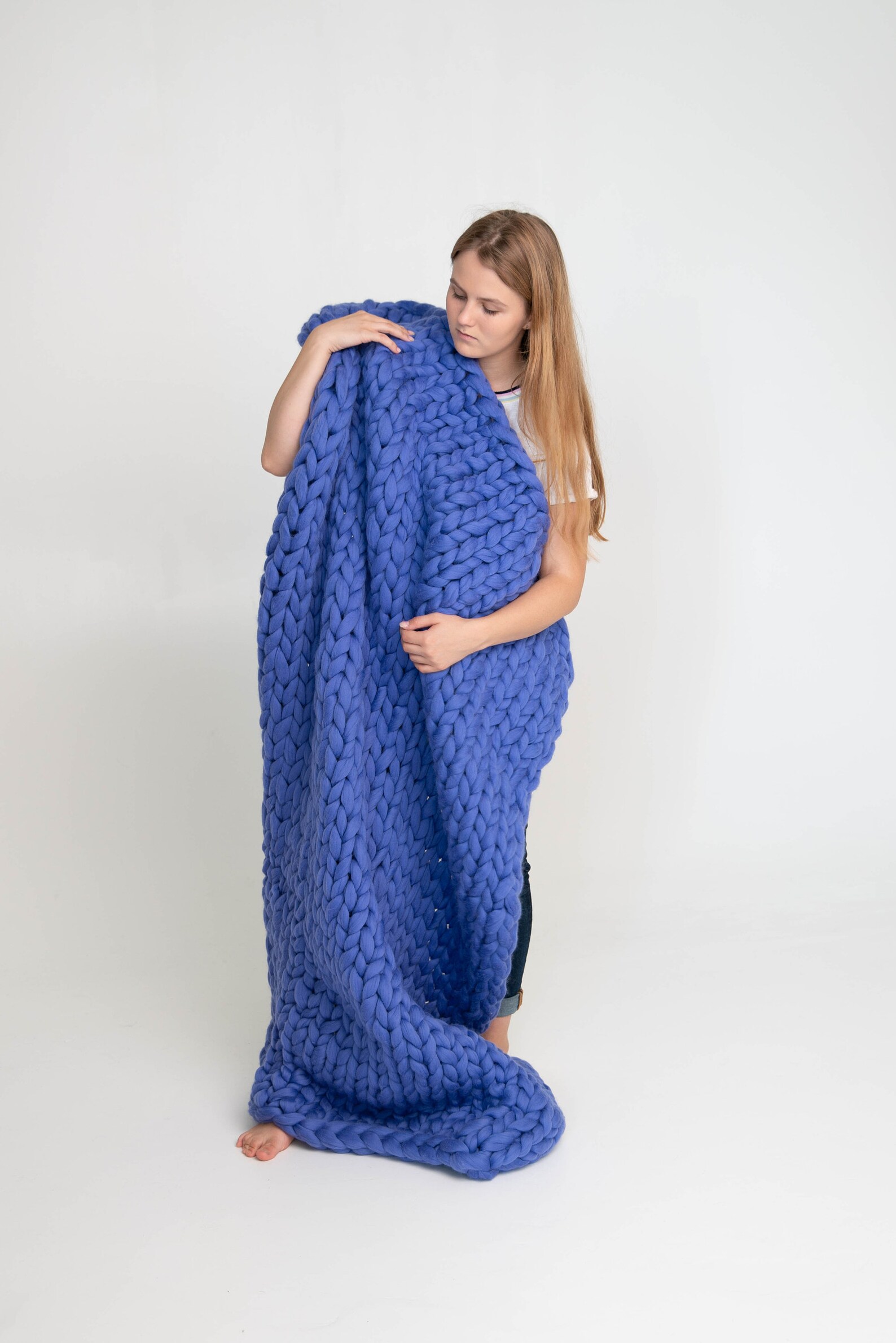 Chunky Knitted Blankets and Throws Hand Knitted Blanket Etsy