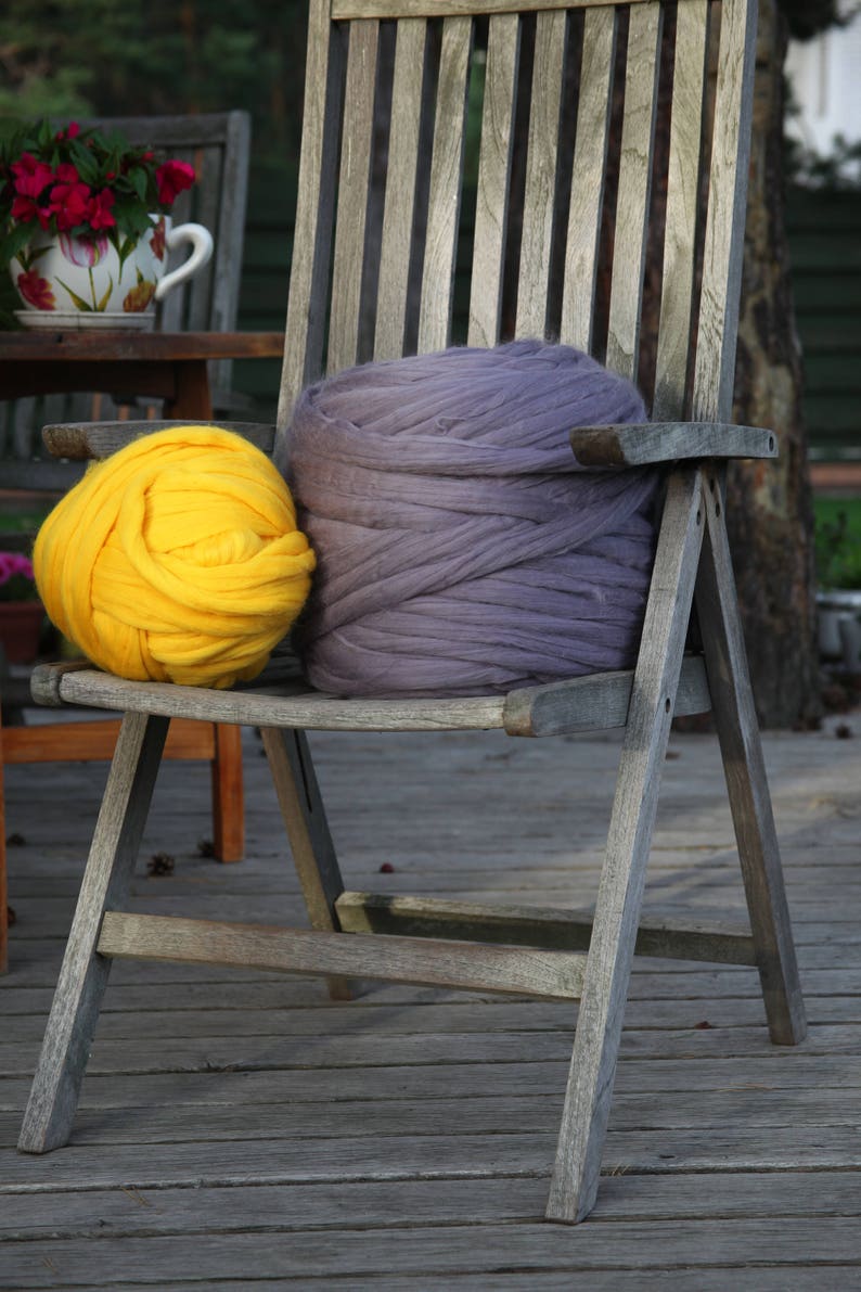 Super chunky Knitting wool yarn. Chunky Merino Wool Yarn. Merino Super Bulky Yarn Yarn. Extreme Knitting. Huge yarn. Crochet. Weaving. Knit image 9